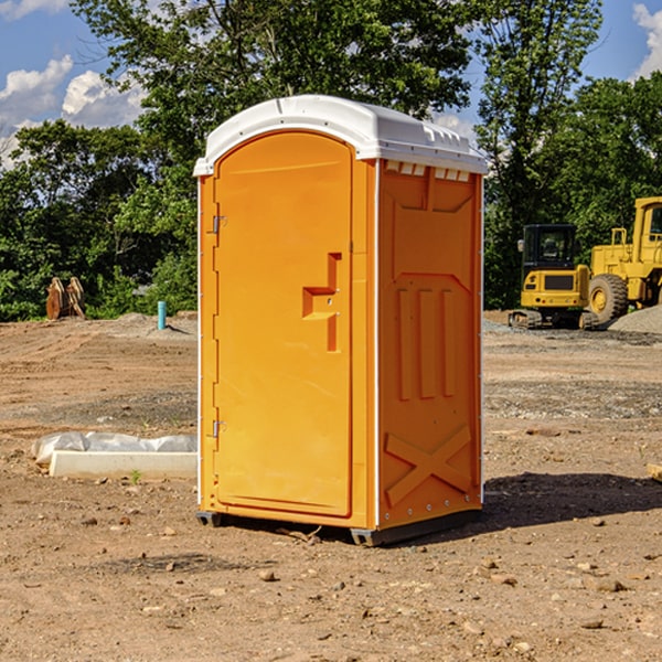 how often are the portable restrooms cleaned and serviced during a rental period in Hoytville Ohio